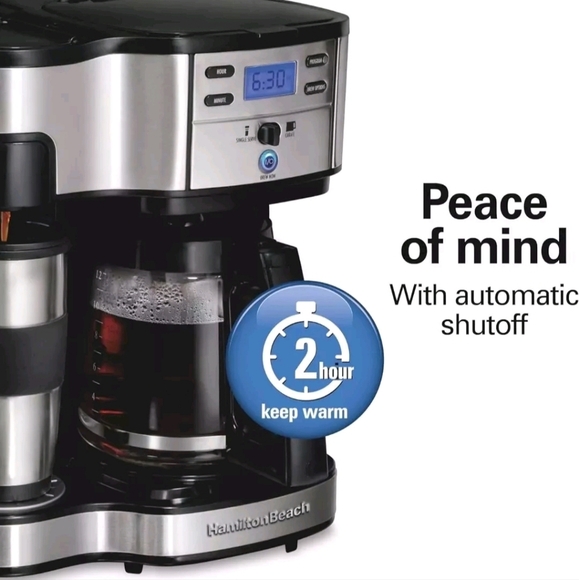 Hamilton Beach Drip Coffee Maker & Single Serve Machine2 Way12 Cup Programmable - Picture 11 of 12